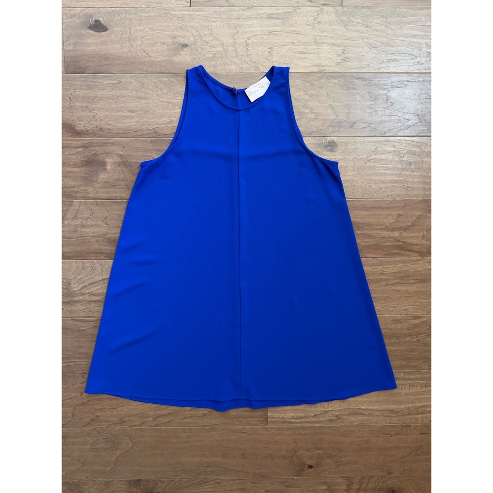 Charles Henry Tank Dress Womens XL Blue Polyester Solid A-Line High Neck Blouse